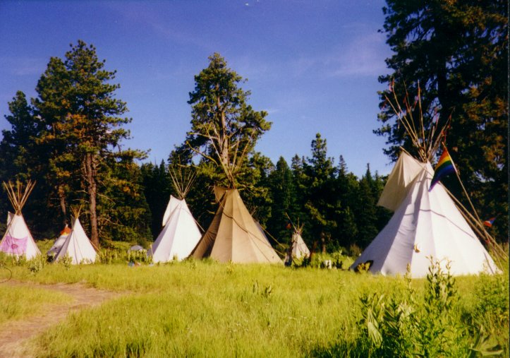 rainbow gathering tipi